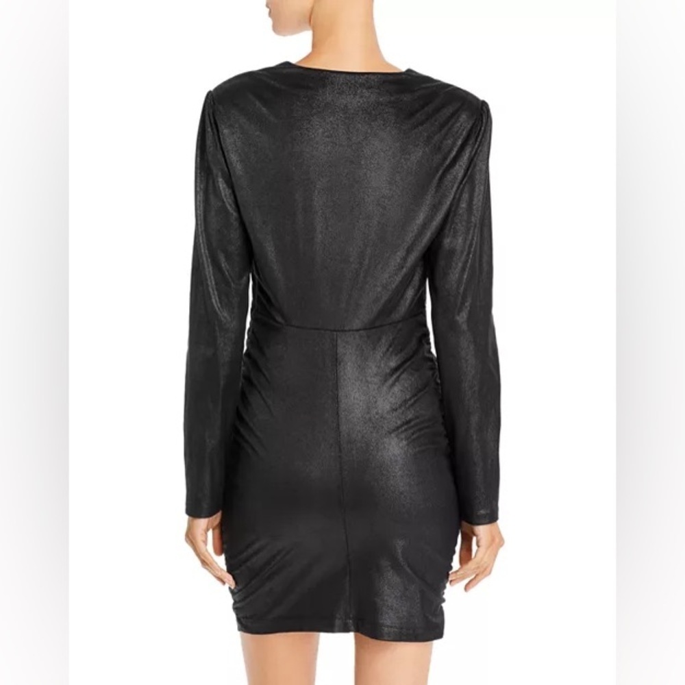 Likely Gwendolyn Ruched Black Metallic Shimmer Mini Dress - Picture 2 of 14